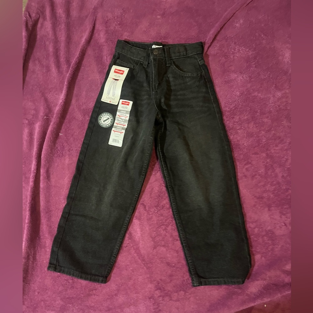 Boys Black Denim Loose Fit Wrangler Jeans NWT